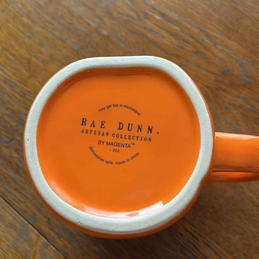 Ray Dunn Lazybones Halloween Mug Orange Black Interior Like New